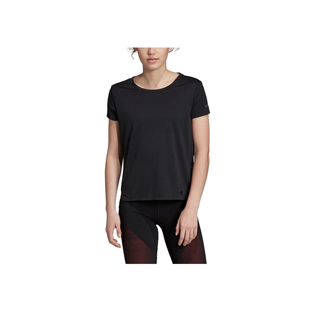 Adidas Quick-Drying Sports Casual Reflective Round Neck Short Sleeve T-Shirt Women Tops Black EI6385