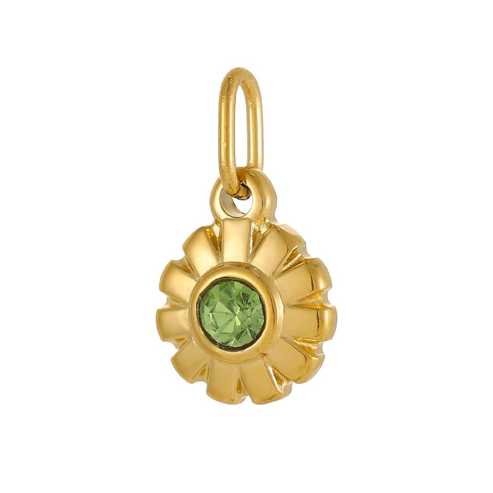 CARLIDANA Stainless Steel Birthstone Flower Pendant Colorful High Quality DIY Earrings Necklace Bracelet Charms Jewelry Making