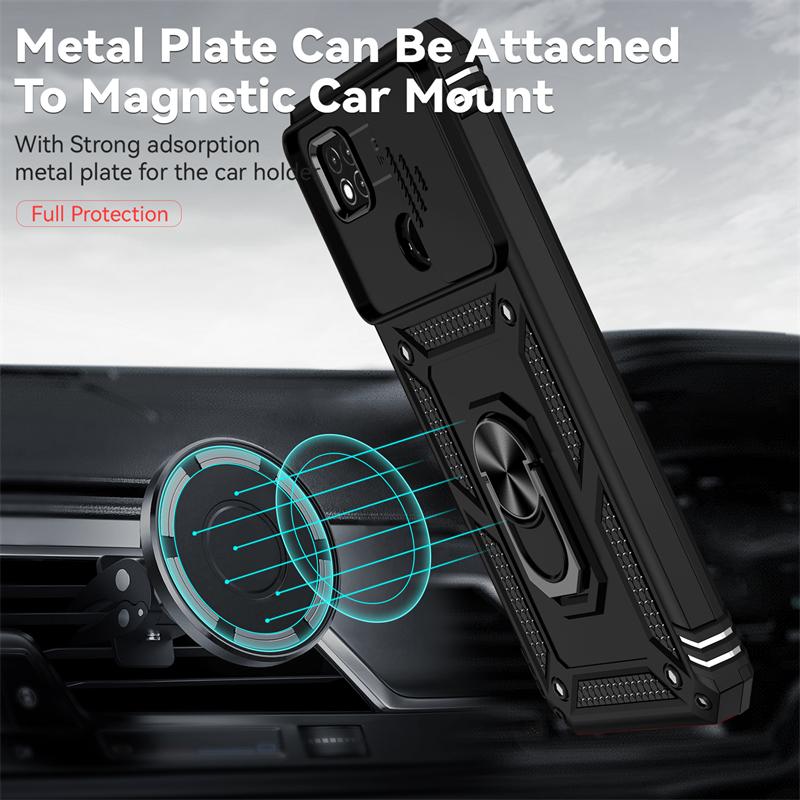 For Xiaomi Redmi 10A Case Magnetic Ring Holder Phone Case For Redmi10A Redmi 10 A 10A A10 Armor Slide Camera Protect Back Cover