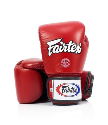 Rękawice bokserskie Fairtex ze skóry naturalnej BGV1 Oddychające Czerwone 14oz