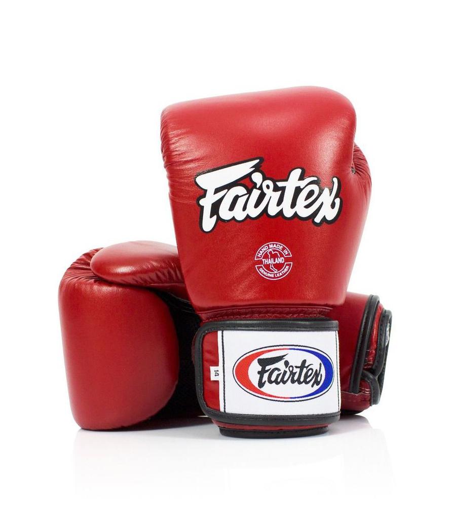 Fairtex Genuine Leather Boxing Gloves BGV1 Breathable Red 16oz
