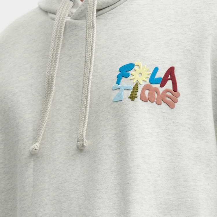Men's FILA Sweatshirts Unisex Elegant Heather Gray Hooded Moderate