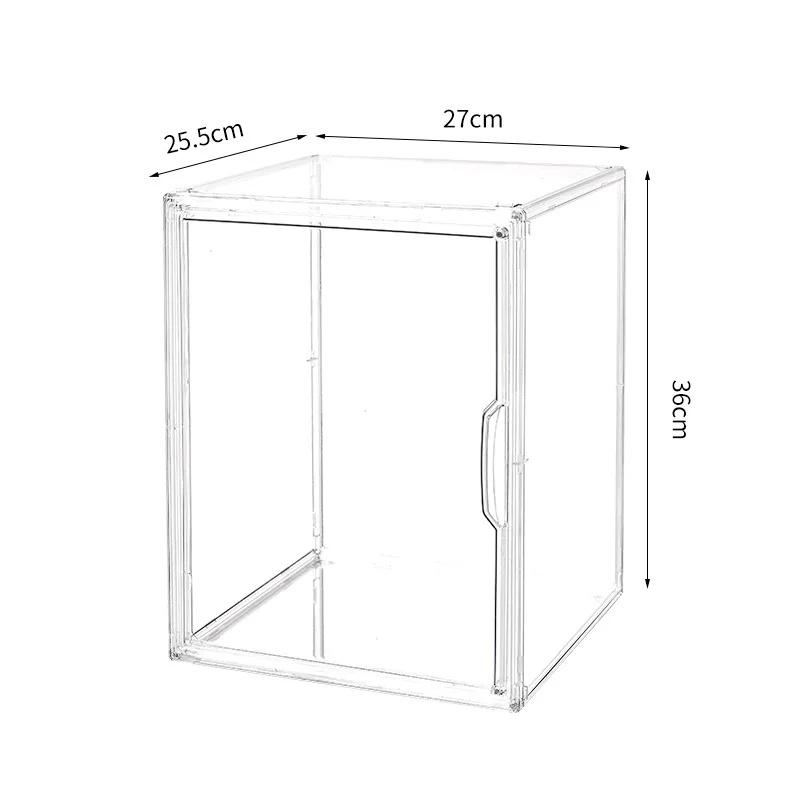 1/2/3/4PCS Acrylic Clear Display Storage Box for Fingures Foldable Display Case for Figurines Dolls Action Figure Organizer Box