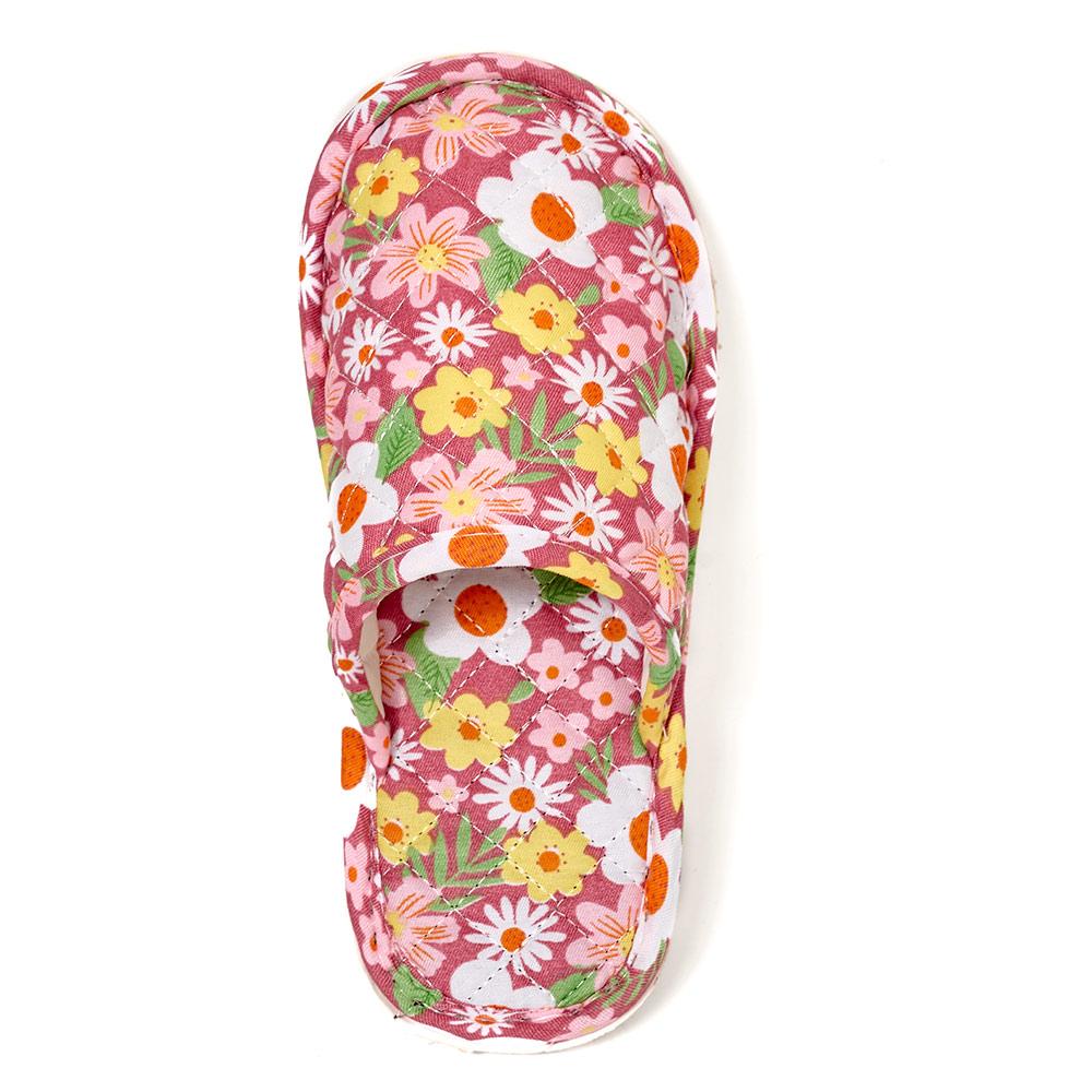 Floral Fabric Slippers Korean Style Unisex Home Shoes Soft Comfortable Non Slip Indoor Outdoor