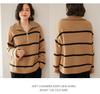 Soft Luxury Cashmere Polo Collar Sweater for Women - Thick, Loose Knit Pullover for Autumn and Winter