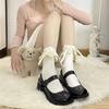 Bas Hauts Style Ballet Doux pour Femmes Bas Hauts Bandes Nœuds Bas Mi-Mollet Chaussettes d'Été Fines Hosierys