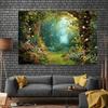 Charming forest polyester photography background, fairy tale fairyland mushroom flower butterfly background