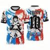 Estate 2026 One Piece Luffy "No. T-shirt Traspirante ad Asciugatura Rapida Stampata 3D "10 Comic Storyboard" Top per Genitori Uomo e Donna