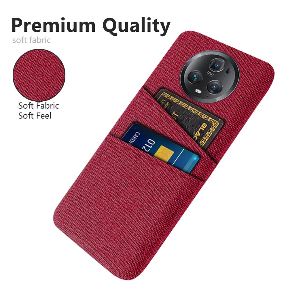 For Honor Magic5 Pro Phone Case Dual Card Slots Cloth Texture PC Phone Cover