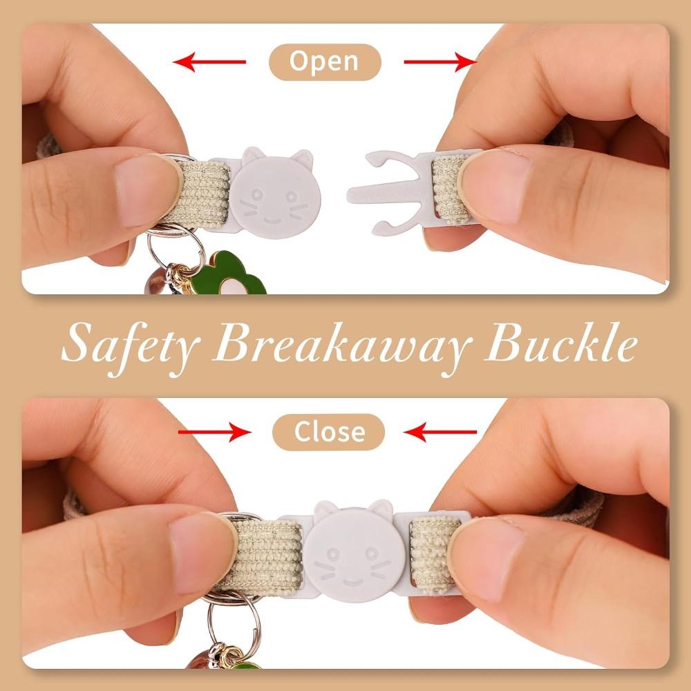 Lovely Corduroy Cat Dog Collar with Bell Flower Adjustable Breakaway Safety Buckle Pet Necklace for Small Medium Dogs Kittens