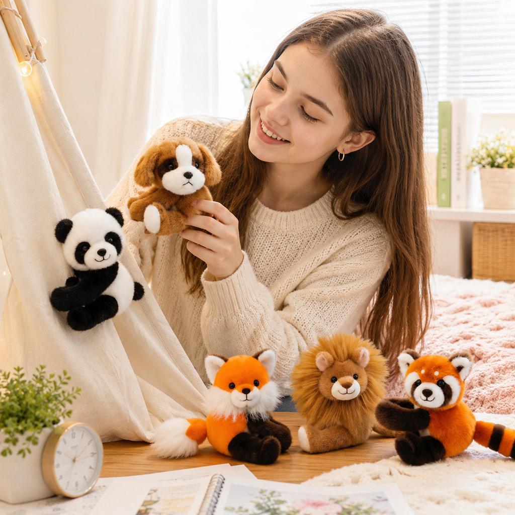 Cute Huggable Magnetic Plush Animal Toy Realistic Stuffed Animal for Kids Gift - No