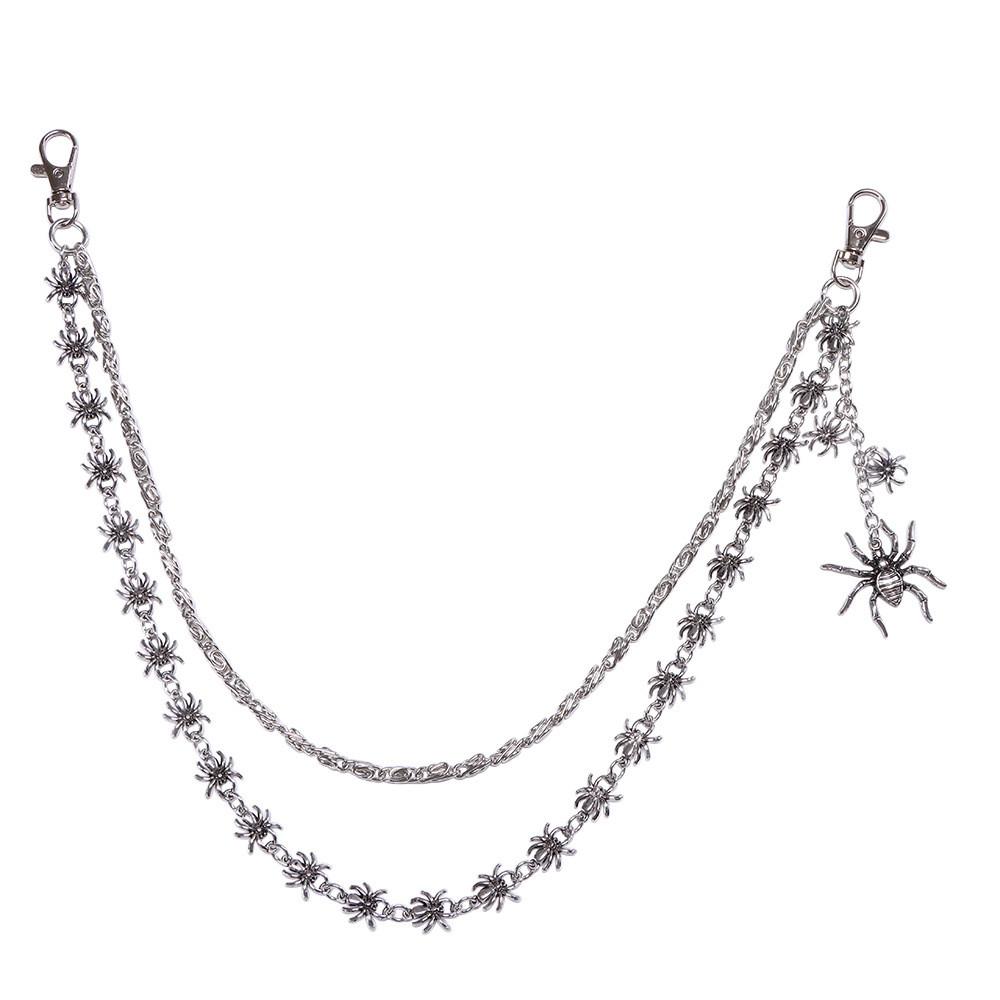 Dark Fantasy Waist Chain With Lobster Clasp And Double Layer Spider Design For Adults