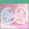 Pink And Blue Resin Unicorn Moon Night Light Ideal For Birthday Celebrations