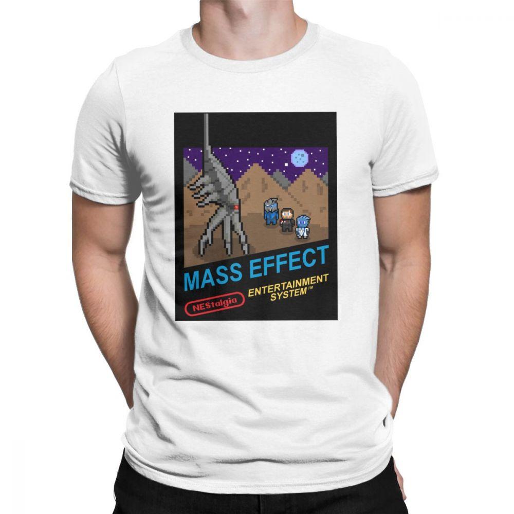 NEStalgia Mass Effect T Shirts  Men  Vintage  Tee Shirt Crew Neck  TShirts Printing Clothing New Arrival