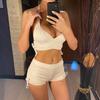 Halter V Neck Shorts Female Swimsuit High Waist Bikini Women Swimwear Two-pieces Bikini set Bather Bathing Suit Swim