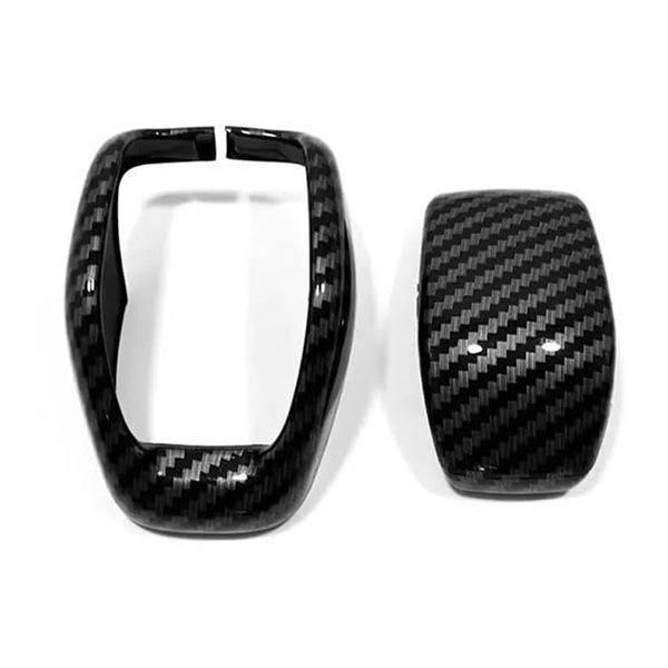 Carbon Fiber Pattern ABS Gear Shift Knob Cover: Full Coverage Interior Accessory Set