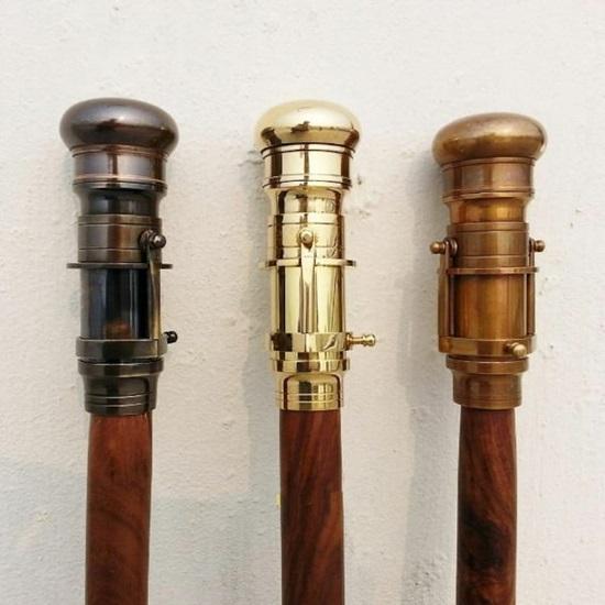 Baston telescopic de mers, Combo de 3 bastoane de mers din lemn cu mâner telescopic în stil vintage Cel mai bun ~ Cadou de Crăciun