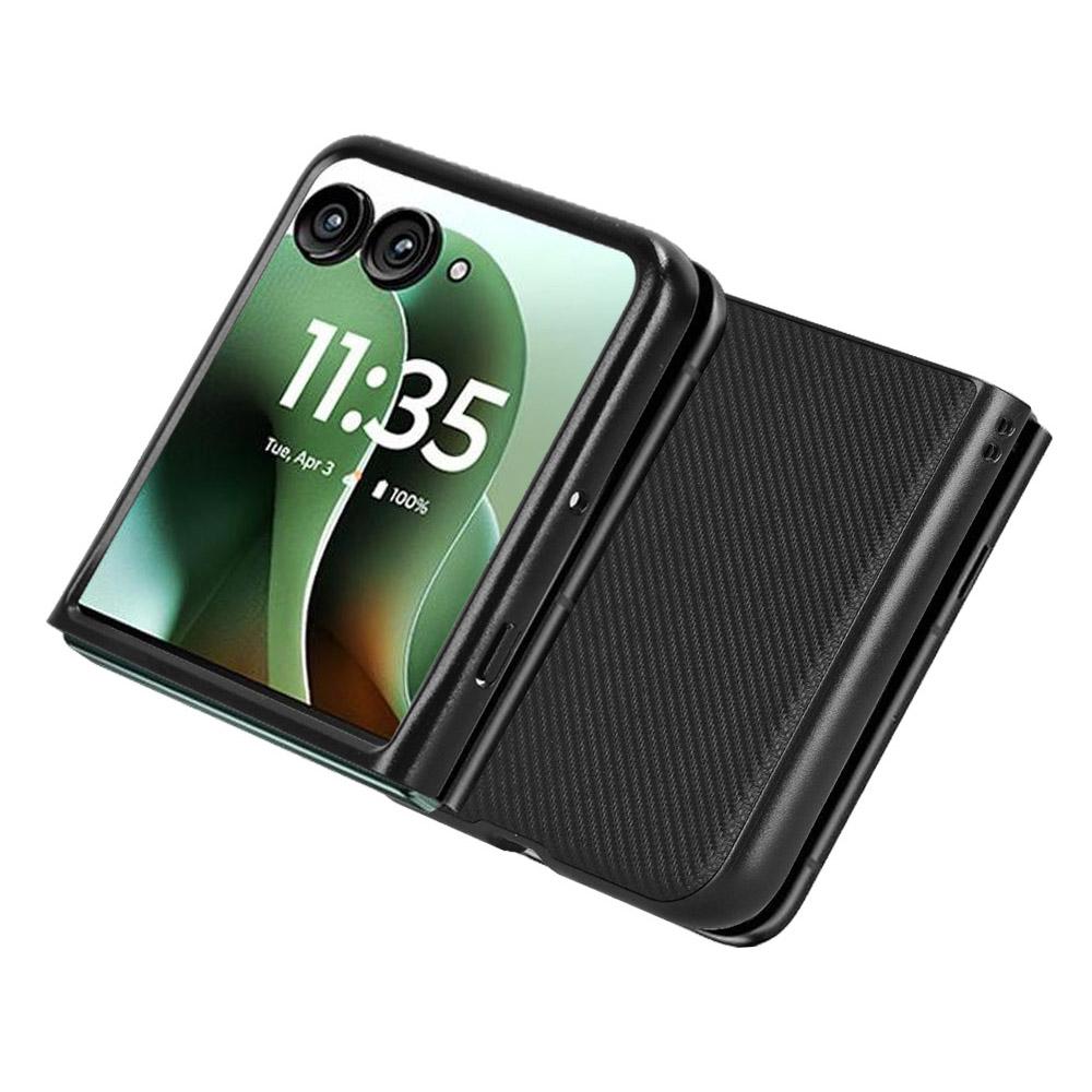 For Motorola Razr 60 Ultra 5G Case Carbon Fiber Texture Shockproof PU + PC Phone Cover