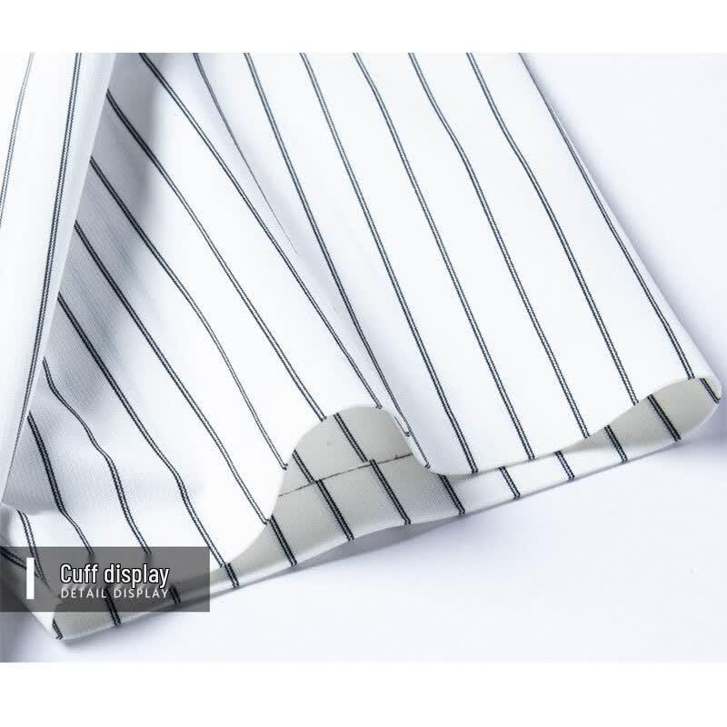 Hengyuanxiang Men's Summer Short Sleeve Striped Business Shirt