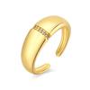Ring - LUXENTER - Dushli - Metal Alloy - Brilliant Zirconia - 18 Carat Yellow Gold Finish