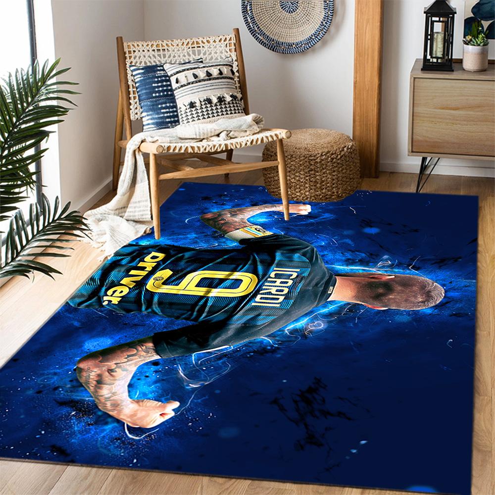 Inter Milan Player Action Area Rug Perfect for Hallway Playrooms Game Room Kitchen Antislip Carpet Office home decor Wedding Party Gift