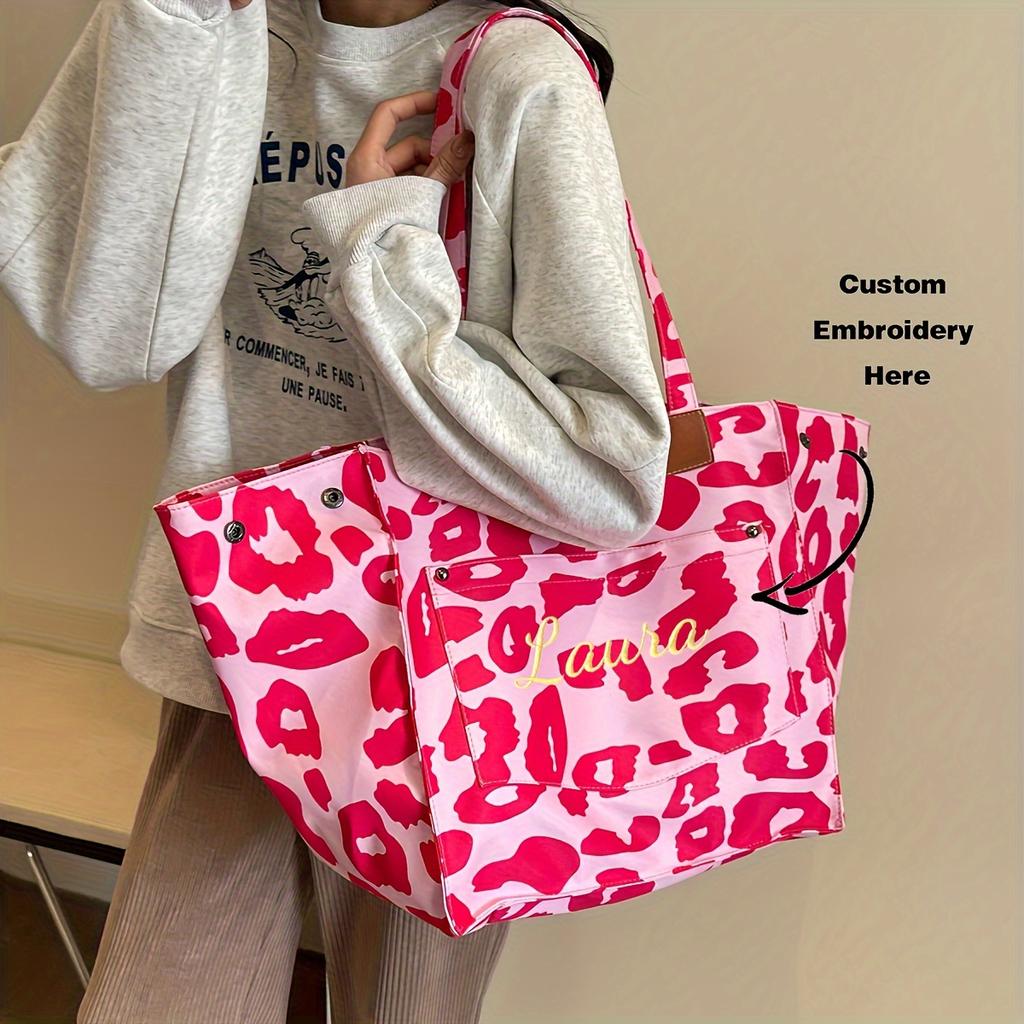 Women's Large Capacity Tote Bag Leopard Print Handbag