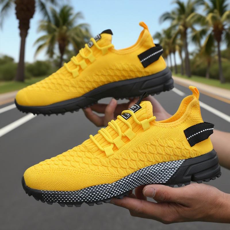 Men's Casual Running Shoe Fashionable Lightweight Fitness Breathable Sneakers Anti Slip Lace Up Quick Drying Summer Tennis Shoes