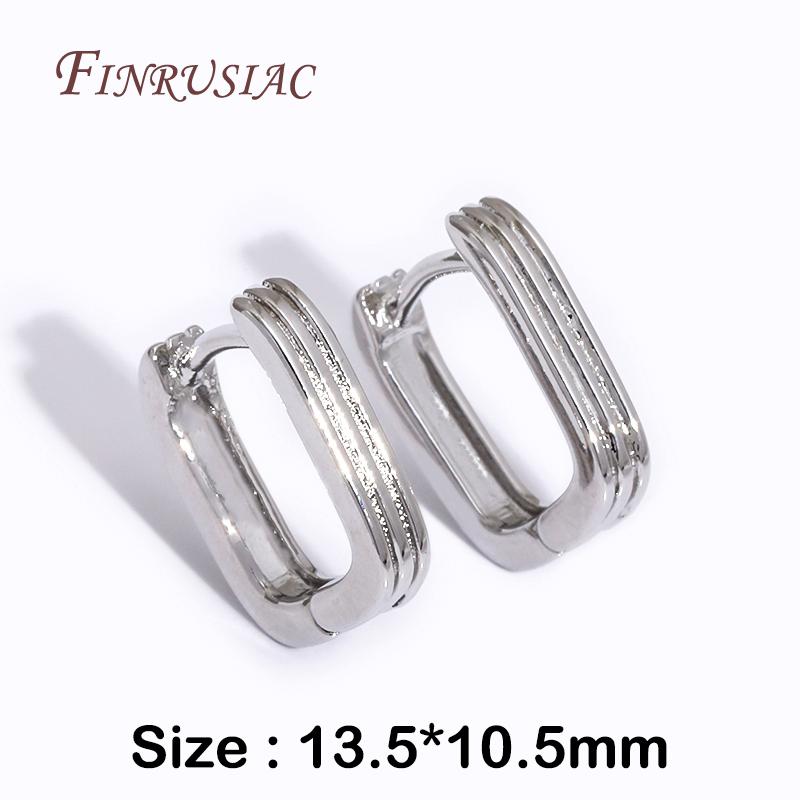 Серьги-кольца из латуни с покрытием 18 карат, инкрустированные цирконами, геометрические, для женщин, свадебные ювелирные аксессуары, 2026, новые модные подарки 1 Pair