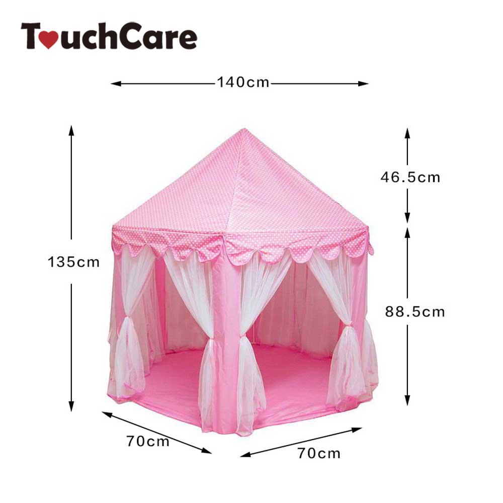 Six Angle Pink Princess Castle Gauze Tent House Girl Children Large Indoor Outdoor Toy Game