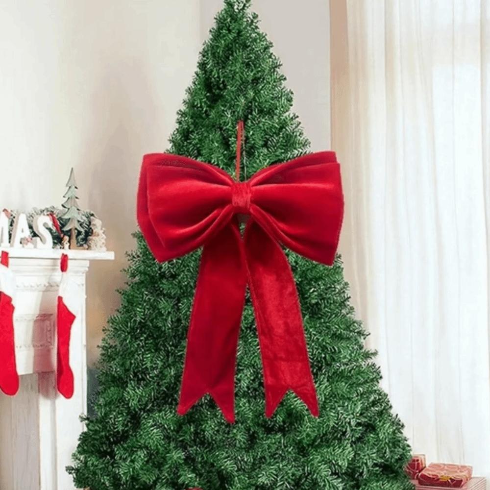 Red Bows Christmas Tree Topper Handmade Christmas Bows Ornaments Christmas Decor