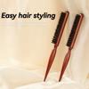 1pc Boar Bristle Three Row Comb, Rosewood Fluffy Styling Updo Comb, Professional Hair Bun Maker Salon Hairdressing Tool