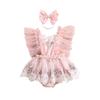 ma&baby 0-24M Princess Newborn Baby Girl Romper Infant Toddler Tulle Floral Embroidery Jumpsuit Overall Birthday Party Clothing