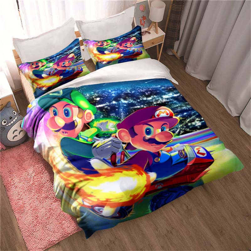 New Super Mario Soft and Comfortable Duvet Cover, Children's Bedding Set Gift, Extra Large Size, Multiple Sizes Available.