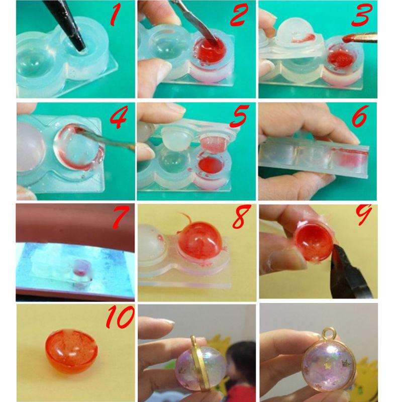 3D Round Ball Oval Square Silicone Molds DIY Pendant Mold For Epoxy Resin 3D Mould Jewelry Making Crafts Tools Accessories