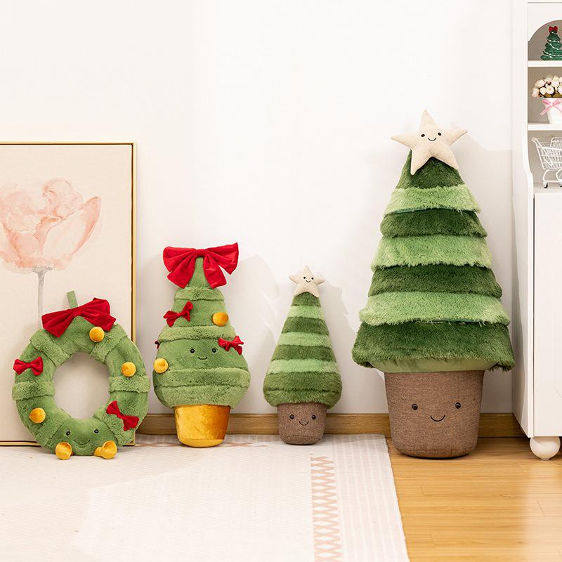 Christmas Cozy Wreath Hug Pillow Plush Doll - Soothing Holiday Decor Gift