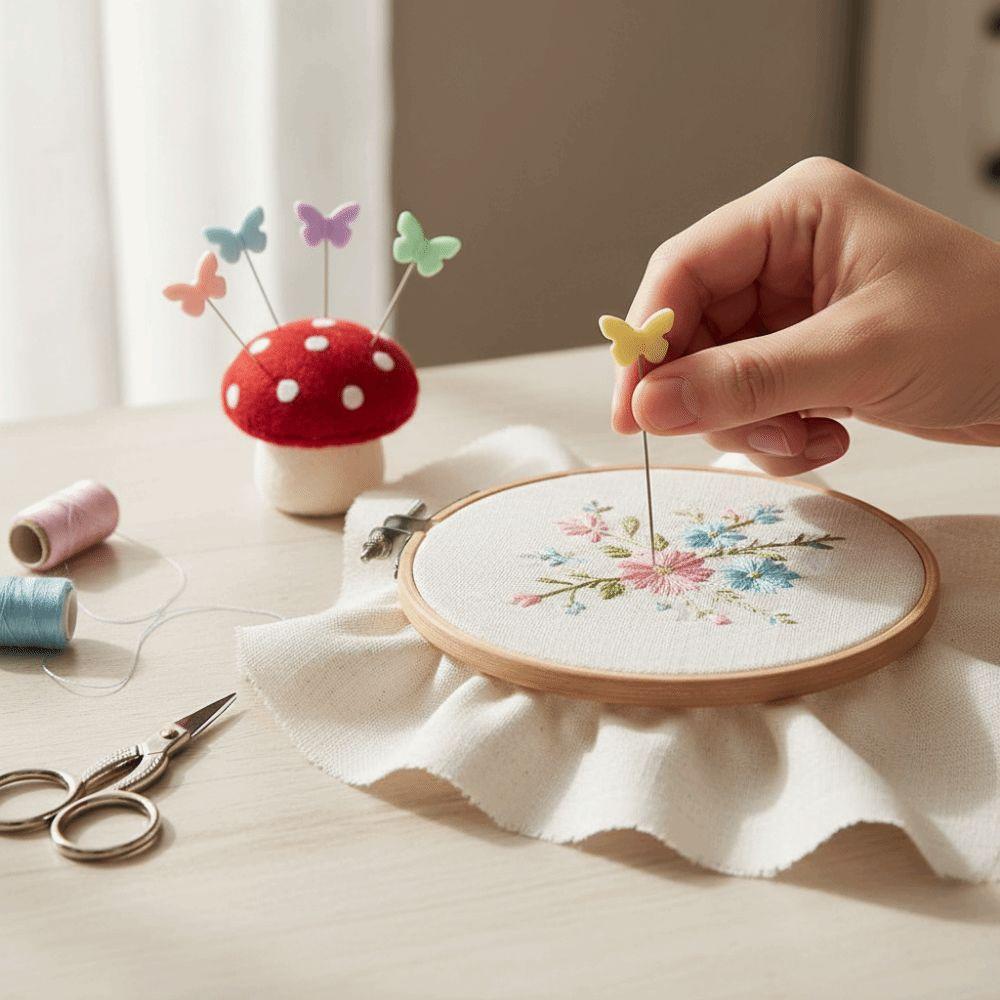 100/200/300Pcs DIY Dressmaking Pins Butterflies Sewing Needle Patchwork Pins  Wig Hairstyle Making