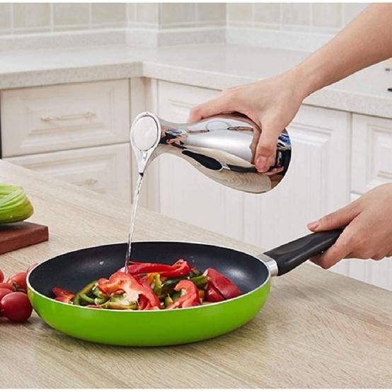 Oil Bottle Stainless Steel Oil Vinegar Dispenser, Oil Bottle Kitchen Oil Container, Pourer,