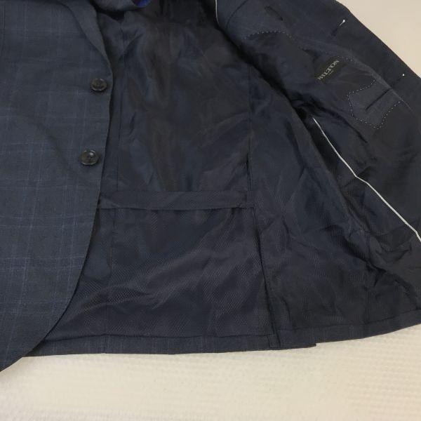 HILTON TIME GUABELLO Italian Fabric Tailored Blazer Men’s L Navy Check(USED)