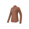 Fila Solid Color Stand Collar Fitness Knit Jacket Women Jackets Brick-Brown A11W341502F-BN