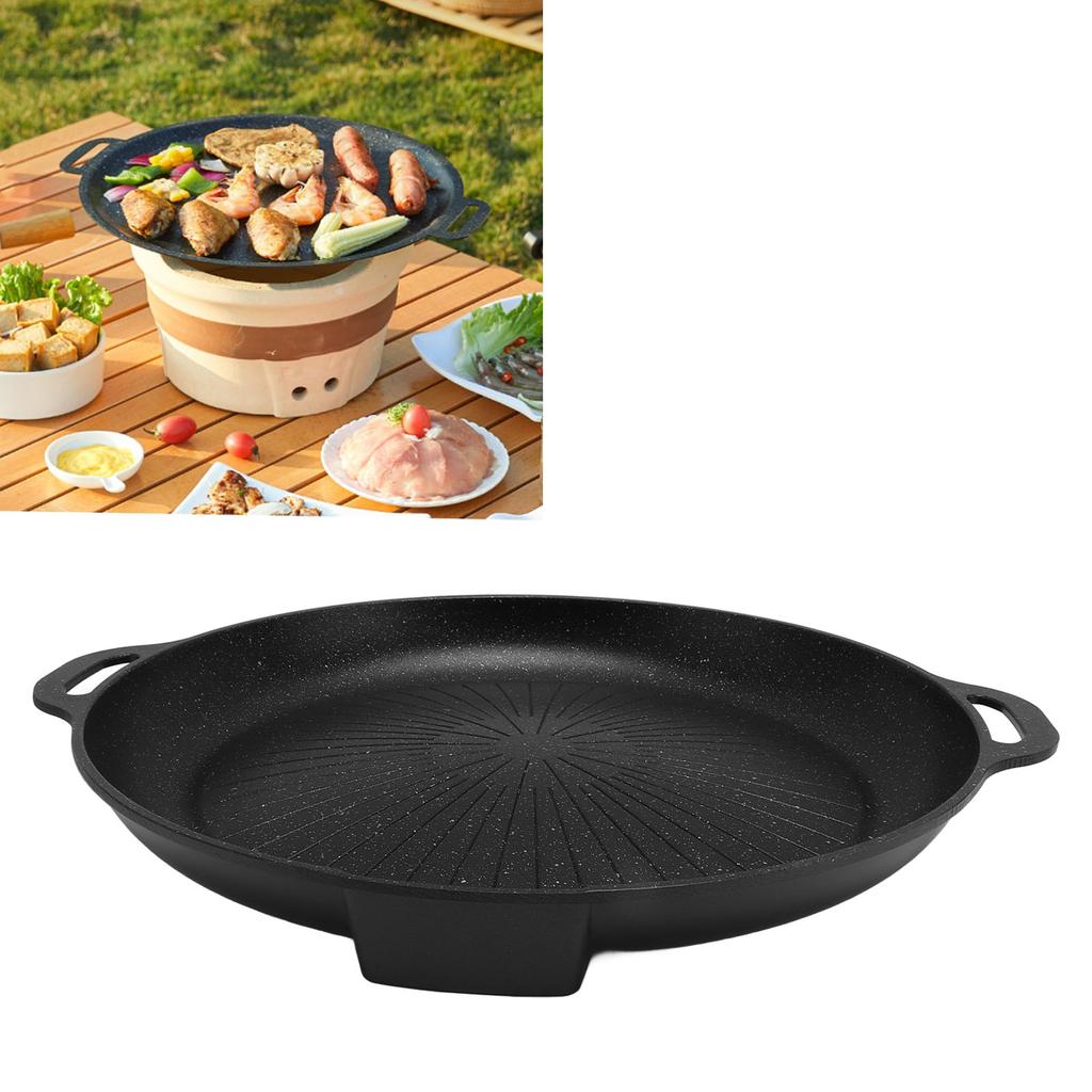 Grill Pan Griddle Aluminum Alloy Erosion Resistant Portable BBQ Grill Tray Oven Pan for Home Outdoor Camping Picnic