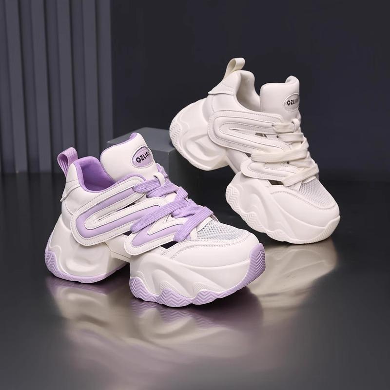 Women's summer new thick-soled small men increase their height and show their feet. Small mesh sneakers