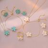 Party Women Finger Ring Rhinestone Jewelry Set Romantic Spinning Zircon Necklace  Wedding