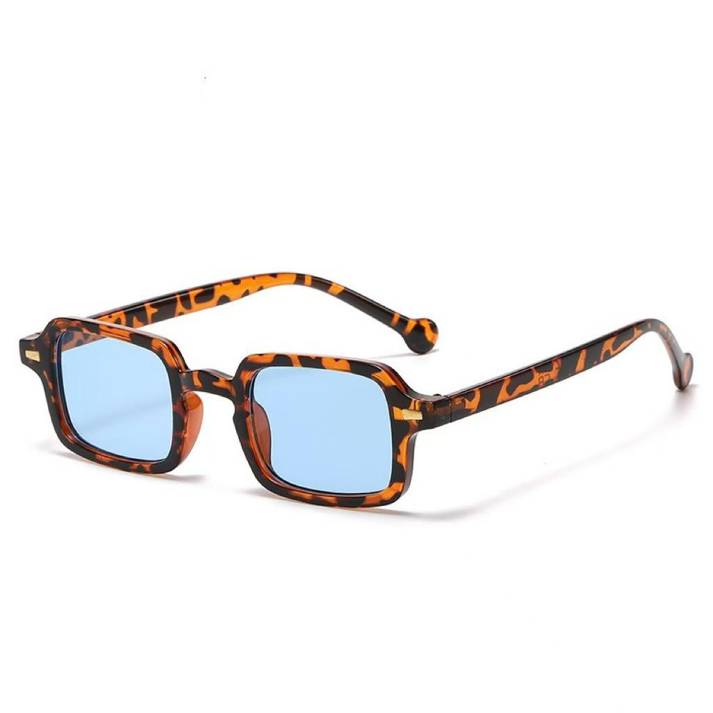 Cool Leopard Pattern Rectangle Frame Sunglasses Fashion Women'S Eyeglasses Men Summer Driving Eyewear Uv400
