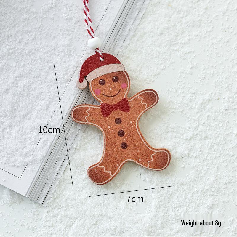 NUCHI Luminous Wooden Christmas Tree Ornaments - Small House Pendant Decorations
