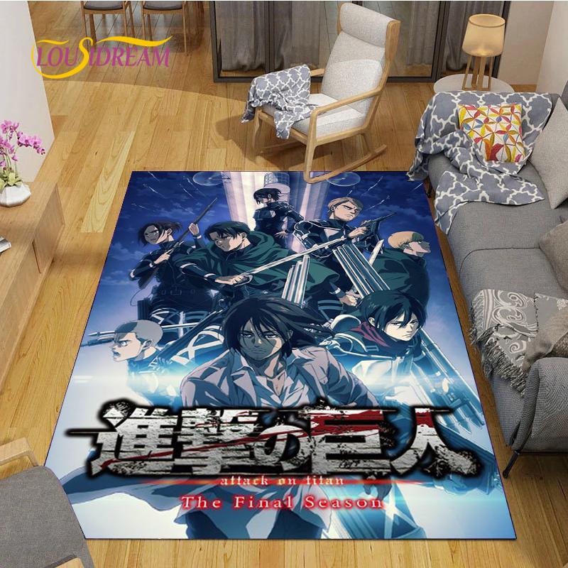 Attack On Titan Carpet for Living Room Bedroom Rug Kitchen Door Unslip Floor Mats Birthday Gift Photography Props Alfombra Rug