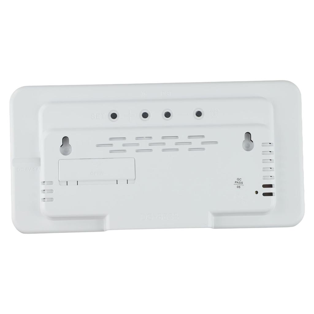 Electronic LED Alarm Clock Showing Date & Week Features Adjustable Brightness Levels & Voice Activation for Easy Use Anywhere