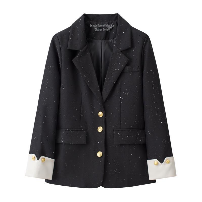 2026 Spring High-End Women's Blue Chic Suit Jacket - Korean Style