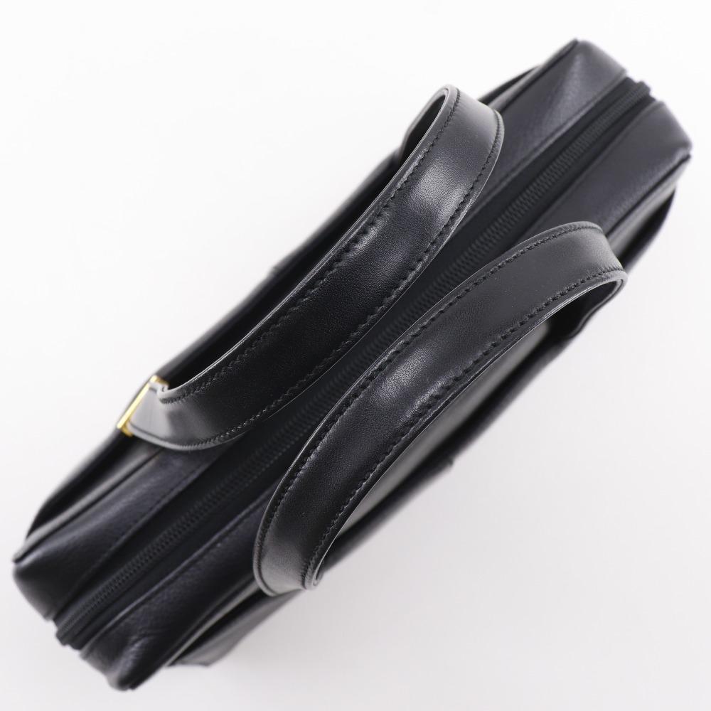 BURBERRY Shibo leather Handbag Nova Check black leather Women Used