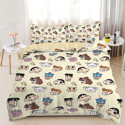 Anime japonés Crayon Shin-chan Edredón Funda de almohada Impresión 3D Juego de cama Shin-chan Funda nórdica para niños y adolescentes