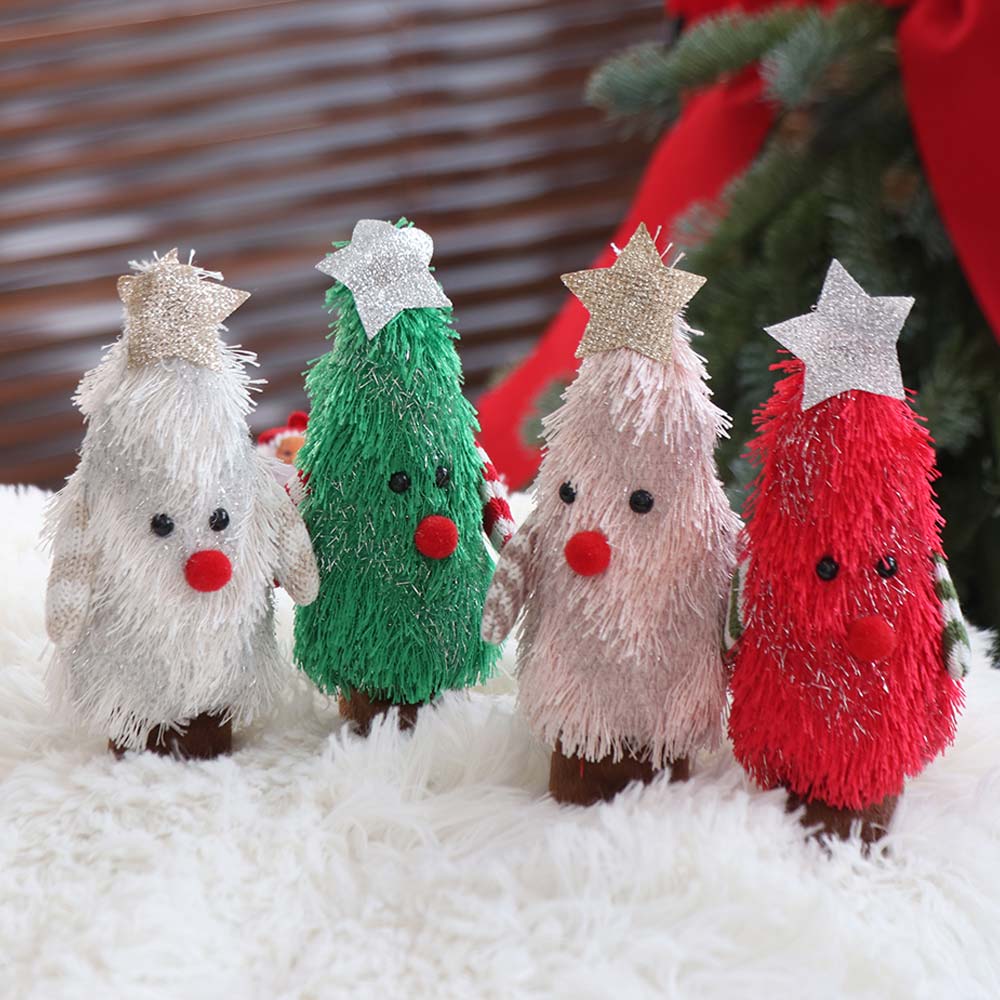 Cute Handmade Christmas Tree Decoration Soft Decorative Christmas Creative Cartoon Xmas Desktop Ornament Christmas Day
